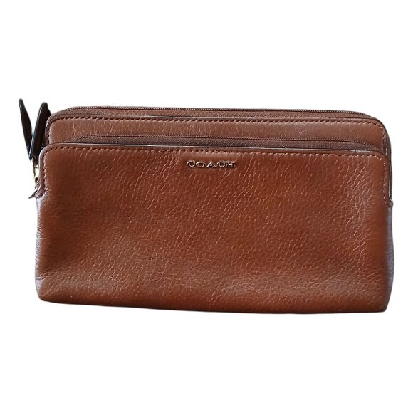 COACH large Brown Leather Wallet - Picture 1 of 5